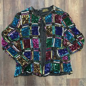 Creative creations silk sequins vest